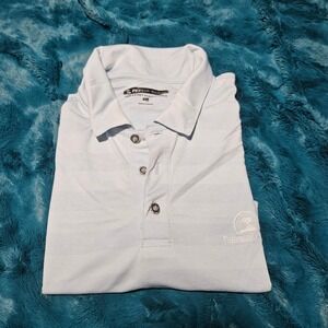 Pebble Beach Dry Luxe Performance Golf Polo Shirt Striped Light Blue XL‎